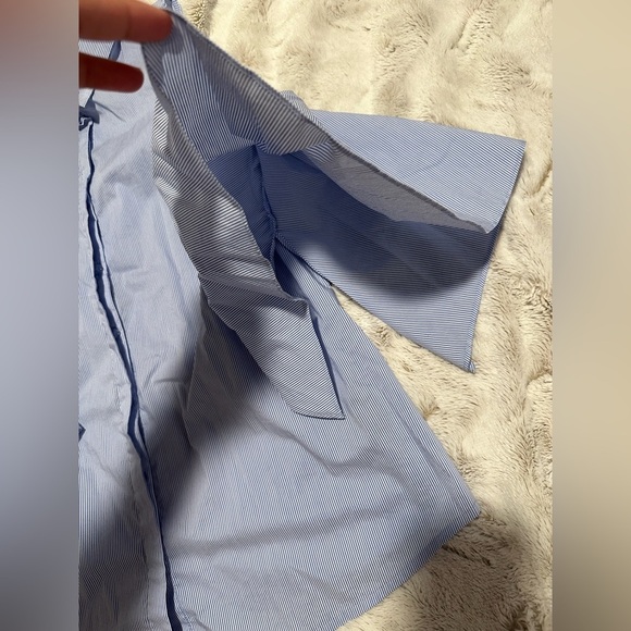 Worthington Light Blue Cold Shoulder Button Down Collar Shirt - Picture 5 of 11